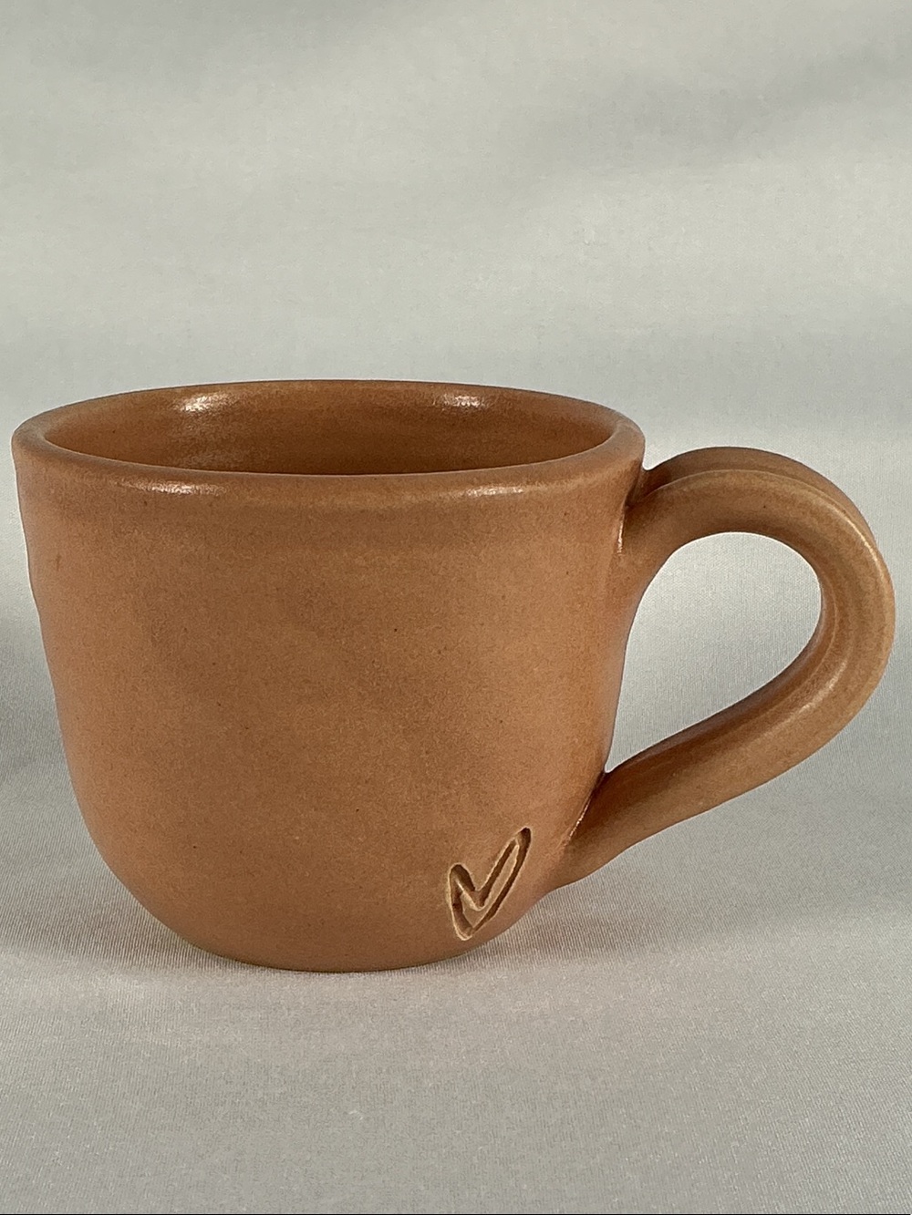 Black Oak Art Waco TX Stoneware Mug Carved Heart Terracotta Coffee Cup Magnolia